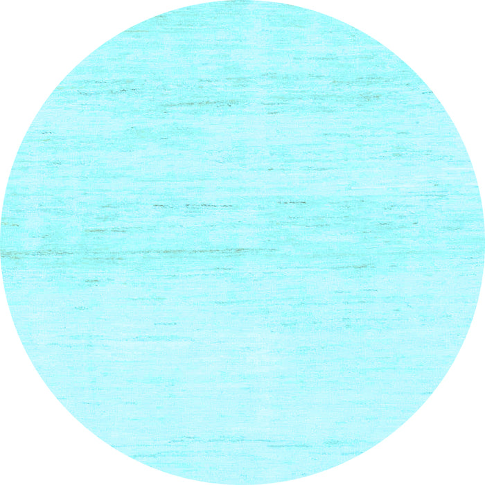Round Solid Light Blue Modern Rug, abs1355lblu