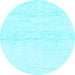 Round Solid Light Blue Modern Rug, abs1355lblu