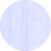 Round Solid Blue Modern Rug, abs1355blu