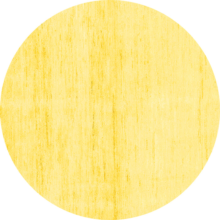 Round Solid Yellow Modern Rug, abs1355yw