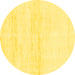 Round Solid Yellow Modern Rug, abs1355yw