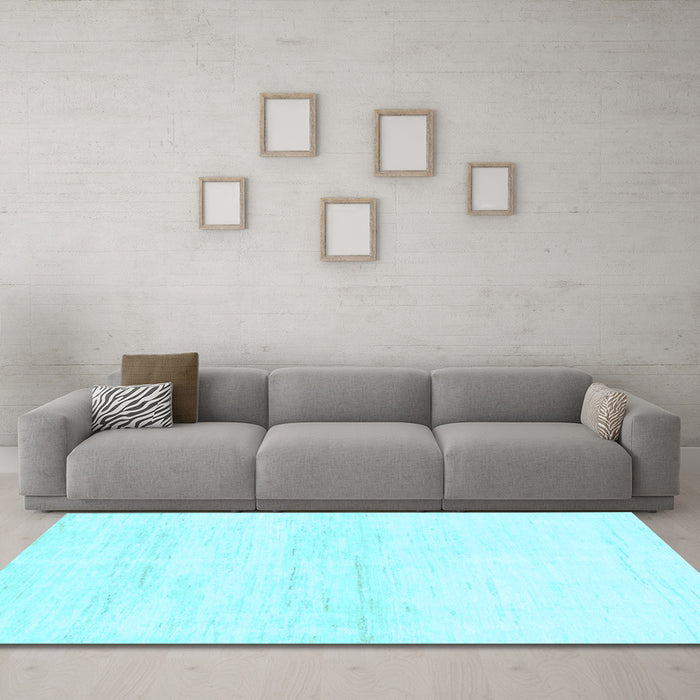 Machine Washable Solid Light Blue Modern Rug in a Living Room, wshabs1355lblu