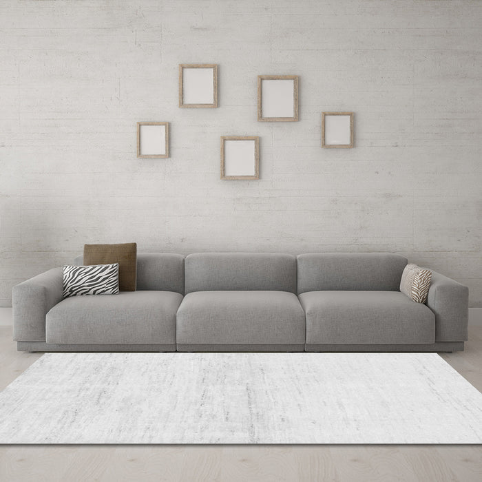 Machine Washable Solid Gray Modern Rug in a Living Room,, wshabs1355gry