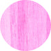 Round Solid Pink Modern Rug, abs1356pnk