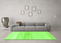 Machine Washable Solid Green Modern Rug, wshabs1356grn