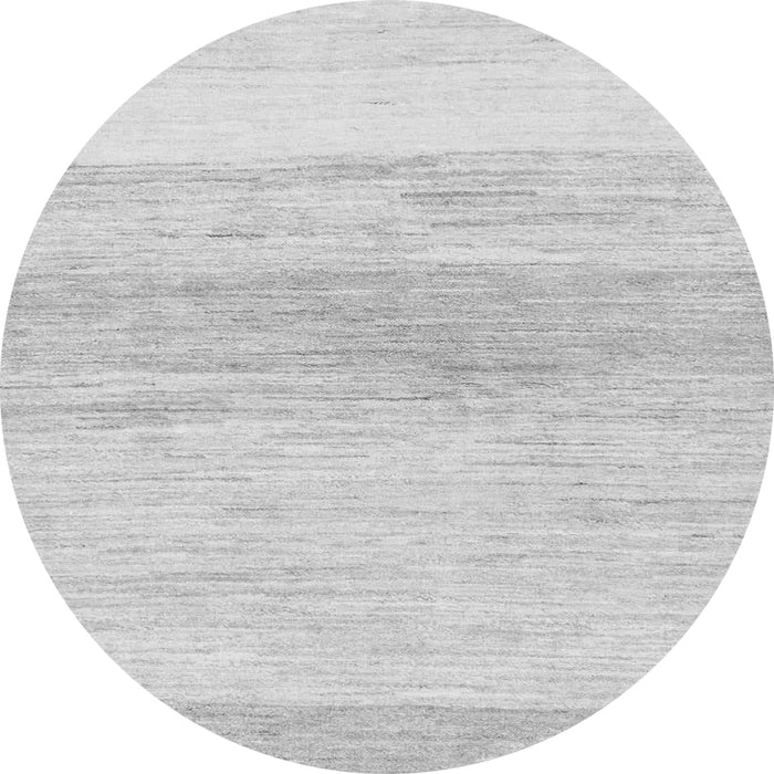 Round Machine Washable Solid Gray Modern Rug, wshabs1356gry