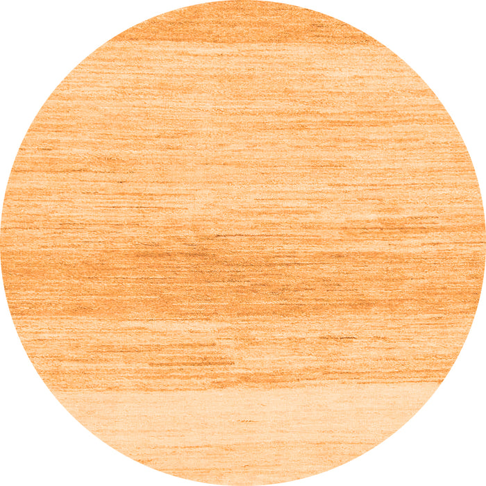 Round Solid Orange Modern Rug, abs1356org