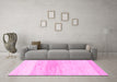 Machine Washable Solid Pink Modern Rug in a Living Room, wshabs1356pnk