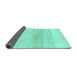 Sideview of Solid Turquoise Modern Rug, abs1356turq