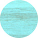 Round Solid Light Blue Modern Rug, abs1356lblu