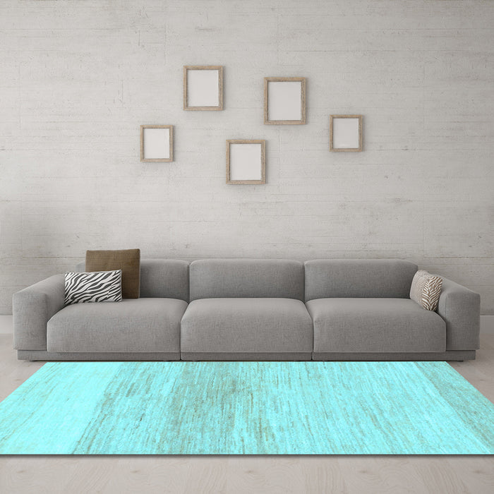Machine Washable Solid Light Blue Modern Rug in a Living Room, wshabs1356lblu
