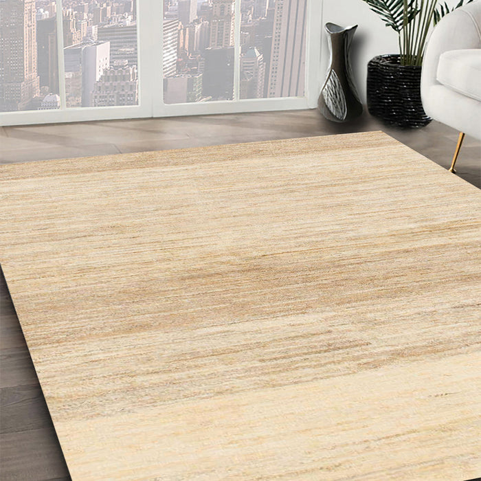 Abstract Khaki Gold Solid Rug in Family Room, abs1356