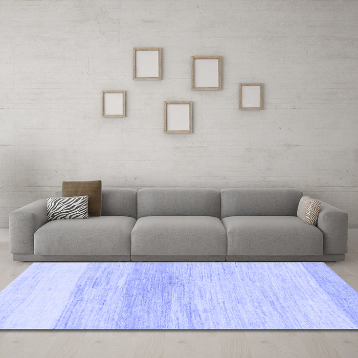 Machine Washable Solid Blue Modern Rug in a Living Room, wshabs1356blu