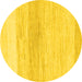 Round Solid Yellow Modern Rug, abs1356yw