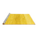 Sideview of Machine Washable Solid Yellow Modern Rug, wshabs1356yw