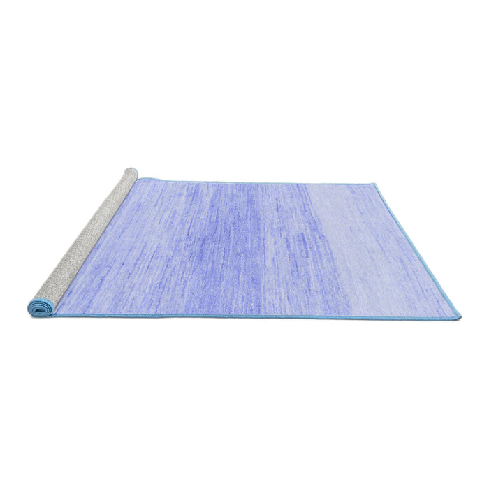 Sideview of Machine Washable Solid Blue Modern Rug, wshabs1356blu