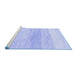 Sideview of Machine Washable Solid Blue Modern Rug, wshabs1356blu