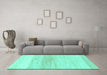 Machine Washable Solid Turquoise Modern Area Rugs in a Living Room,, wshabs1356turq