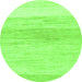 Round Solid Green Modern Rug, abs1356grn