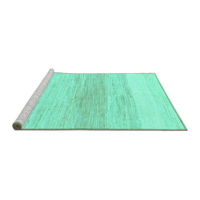 Sideview of Machine Washable Solid Turquoise Modern Area Rugs, wshabs1356turq
