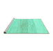 Sideview of Machine Washable Solid Turquoise Modern Area Rugs, wshabs1356turq