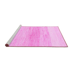 Sideview of Machine Washable Solid Pink Modern Rug, wshabs1356pnk