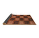 Sideview of Abstract Saffron Red Checkered Rug, abs1357