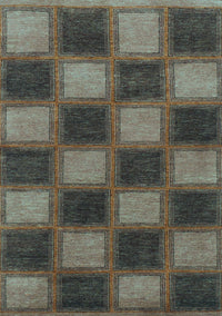 Checkered Light Blue Modern Rug, abs1357lblu