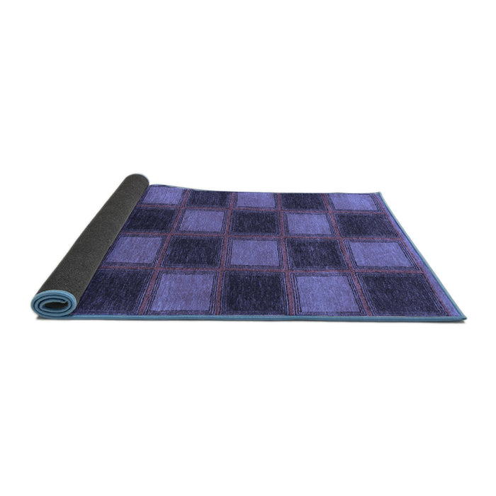 Sideview of Checkered Blue Modern Rug, abs1357blu