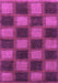 Machine Washable Checkered Purple Modern Area Rugs, wshabs1357pur