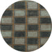 Round Checkered Light Blue Modern Rug, abs1357lblu