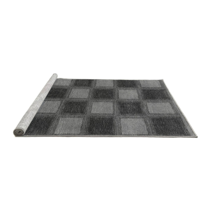 Sideview of Machine Washable Checkered Gray Modern Rug, wshabs1357gry
