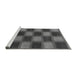 Sideview of Machine Washable Checkered Gray Modern Rug, wshabs1357gry