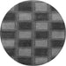 Round Machine Washable Checkered Gray Modern Rug, wshabs1357gry