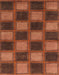 Abstract Saffron Red Checkered Rug, abs1357