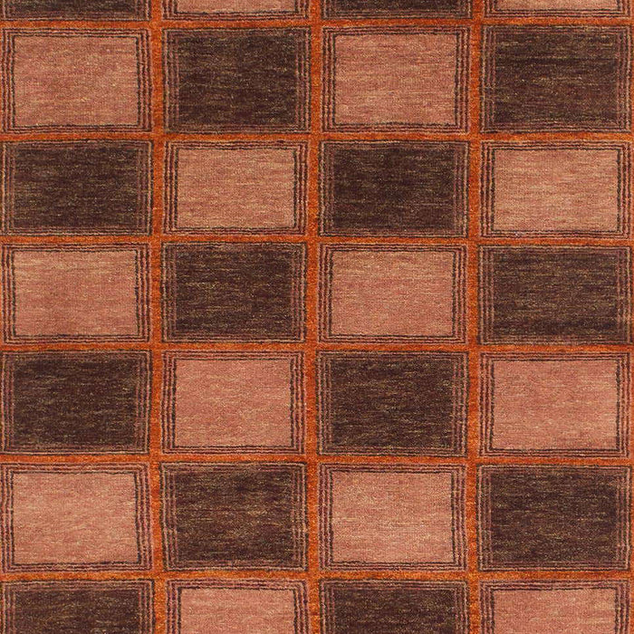 Abstract Saffron Red Checkered Rug, abs1357