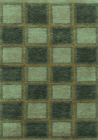 Checkered Turquoise Modern Rug, abs1357turq