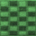 Square Machine Washable Checkered Emerald Green Modern Area Rugs, wshabs1357emgrn