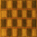 Square Machine Washable Checkered Yellow Modern Rug, wshabs1357yw