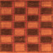 Square Machine Washable Checkered Orange Modern Area Rugs, wshabs1357org