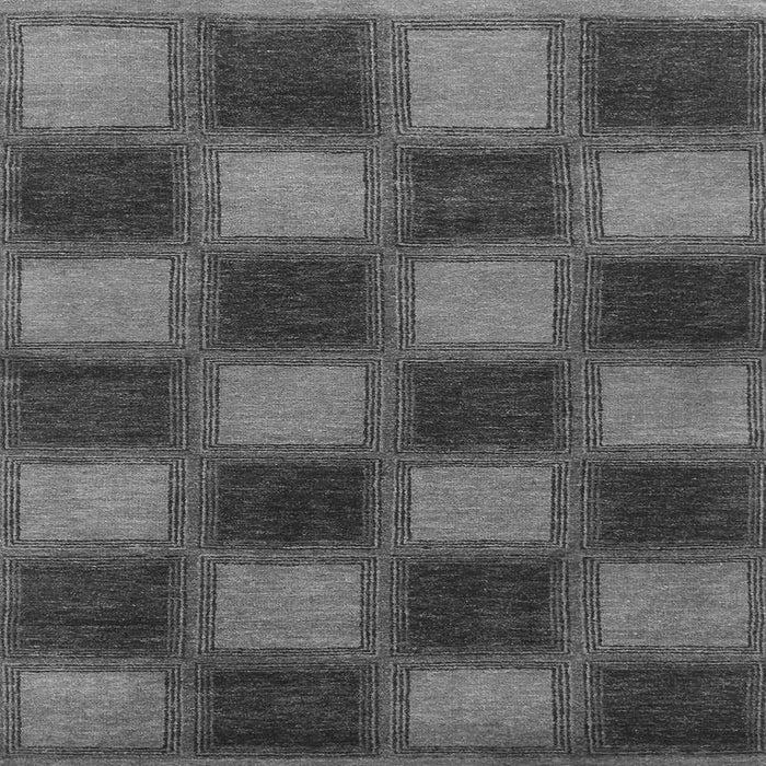 Square Checkered Gray Modern Rug, abs1357gry