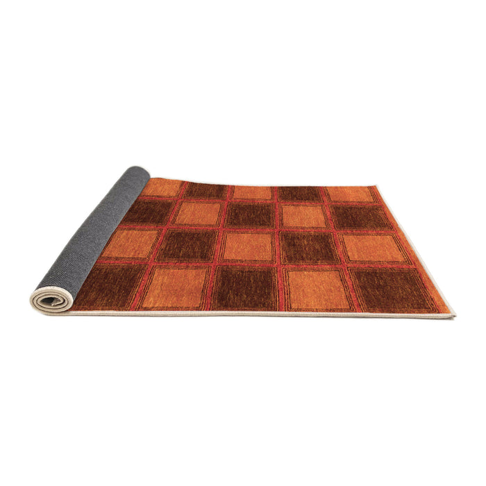 Sideview of Checkered Orange Modern Rug, abs1357org