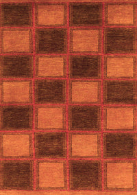 Checkered Orange Modern Rug, abs1357org