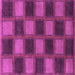 Square Checkered Purple Modern Rug, abs1357pur