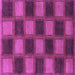 Square Machine Washable Checkered Purple Modern Area Rugs, wshabs1357pur