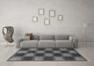 Machine Washable Checkered Gray Modern Rug in a Living Room,, wshabs1357gry