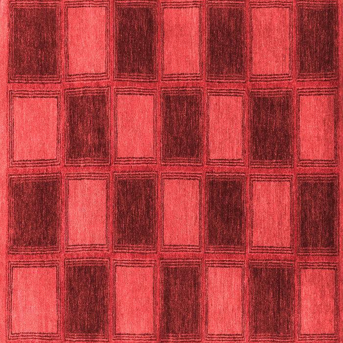 Machine Washable Checkered Red Modern Rug, wshabs1357red