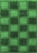 Machine Washable Checkered Emerald Green Modern Area Rugs, wshabs1357emgrn