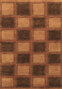 Checkered Brown Modern Rug, abs1357brn