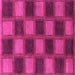 Square Machine Washable Checkered Pink Modern Rug, wshabs1357pnk